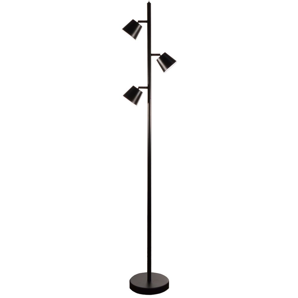 Dainolite 625LEDF-BK Modern 3 Light LED Floor Lamp - Matte Black Finish