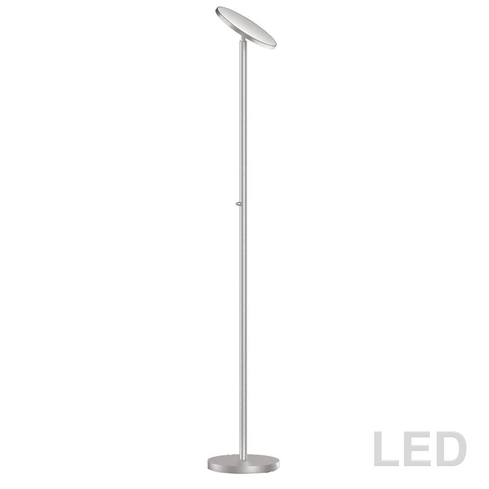 Dainolite 701LEDF-SN LED Torchier Floor Lamp - Satin Nickel Finish