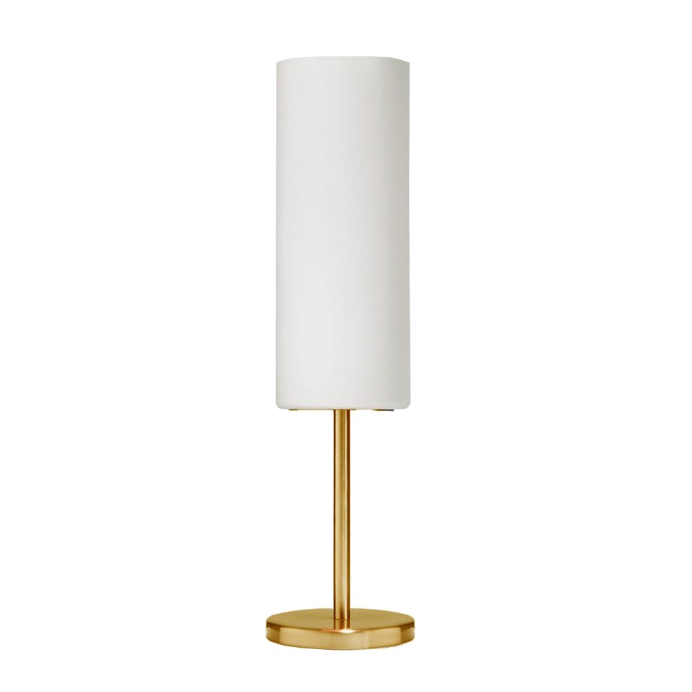 Dainolite 83205-AGB-WH Paza 1 Light Table Lamp - Aged Brass - White Glass