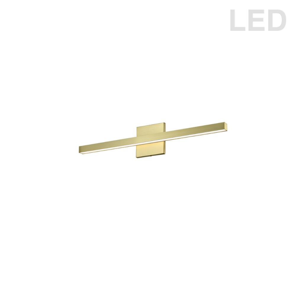 Dainolite ARL-2518LEDW-AGB 18W Vanity, Aged Brass  with Frosted Acrylic Diffuser    
