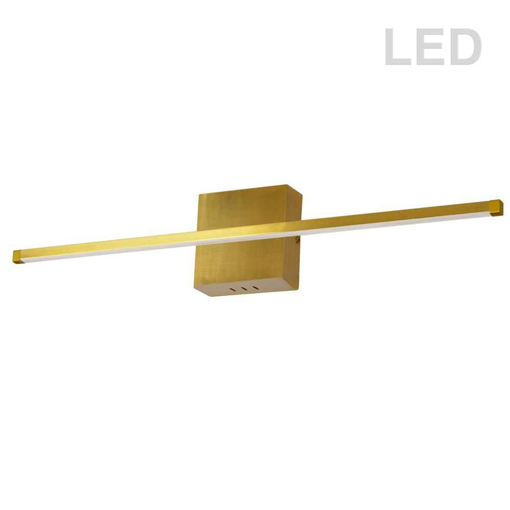 Dainolite ARY-3630LEDW-AGB Array LED Wall Sconce - Horizontal - 30W - Aged Brass - White Acrylic Diffuser
