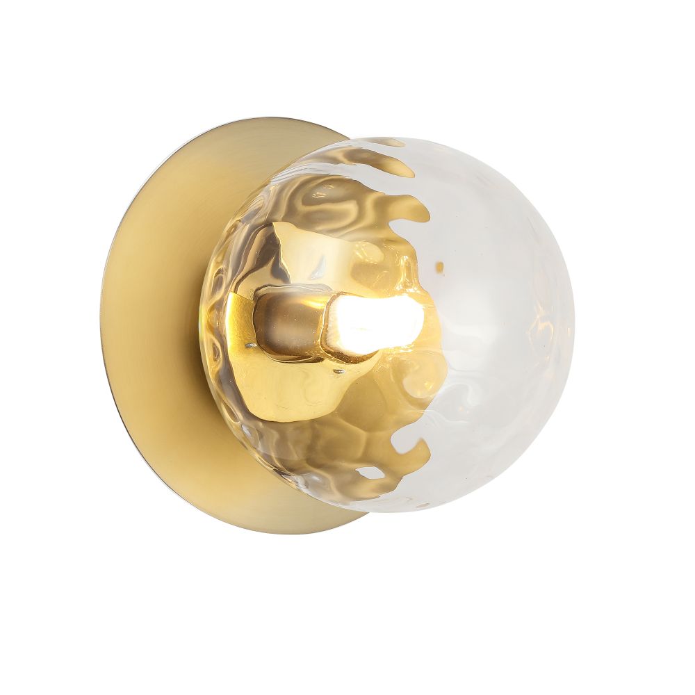 Dainolite BUR-51W-AGB-CL 1 Light Incandescent Wall Sconce, Aged Brass with Clear Glass   