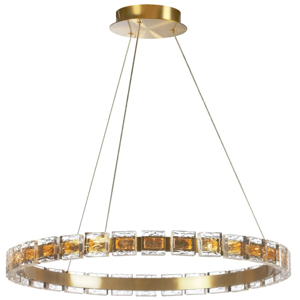 Dainolite CMA-2428LEDC-AGB Camila Chandelier - 28W LED - Aged Brass with Crystal Glass