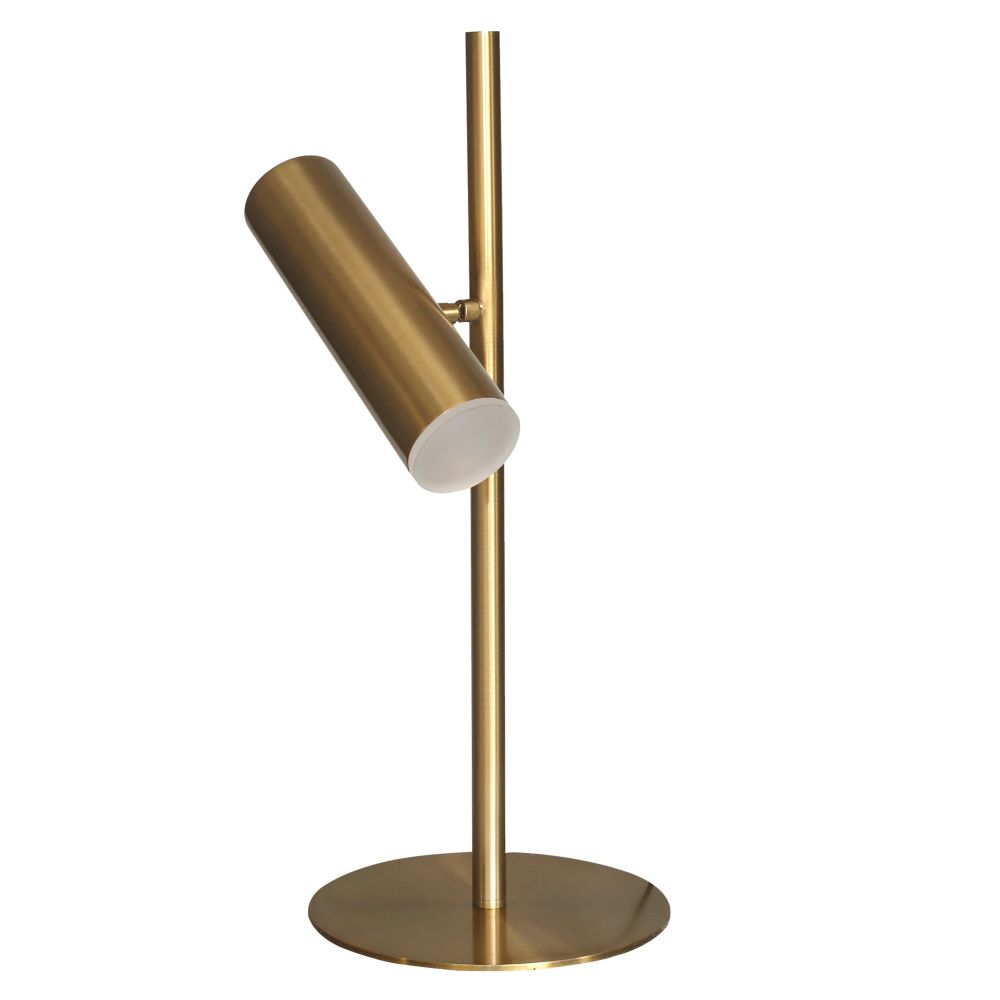 Dainolite CST-196LEDT-AGB 6W Table Lamp, Aged Brass with Frosted Acrylic Diffuser   