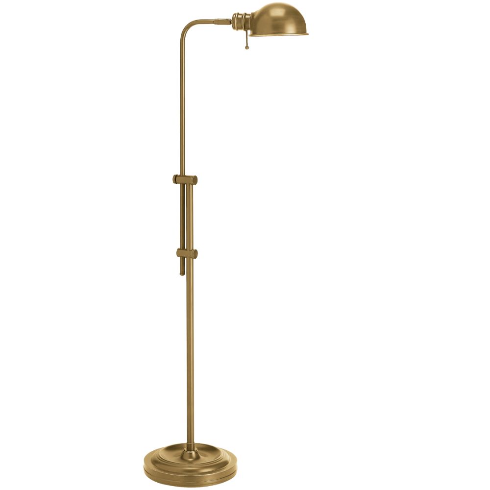 Dainolite DM1958F-AGB Fedora 1 Light Adjustable Pharmacy Floor Lamp - Aged Brass