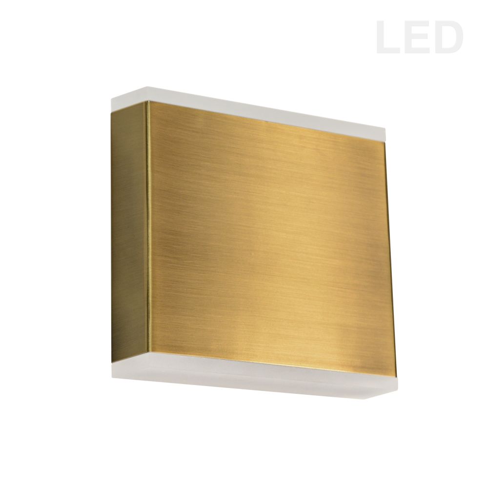 Dainolite EMY-550-5W-AGB Emery LED Wall Sconce - 15W - Aged Brass - Frosted Acrylic Diffuser