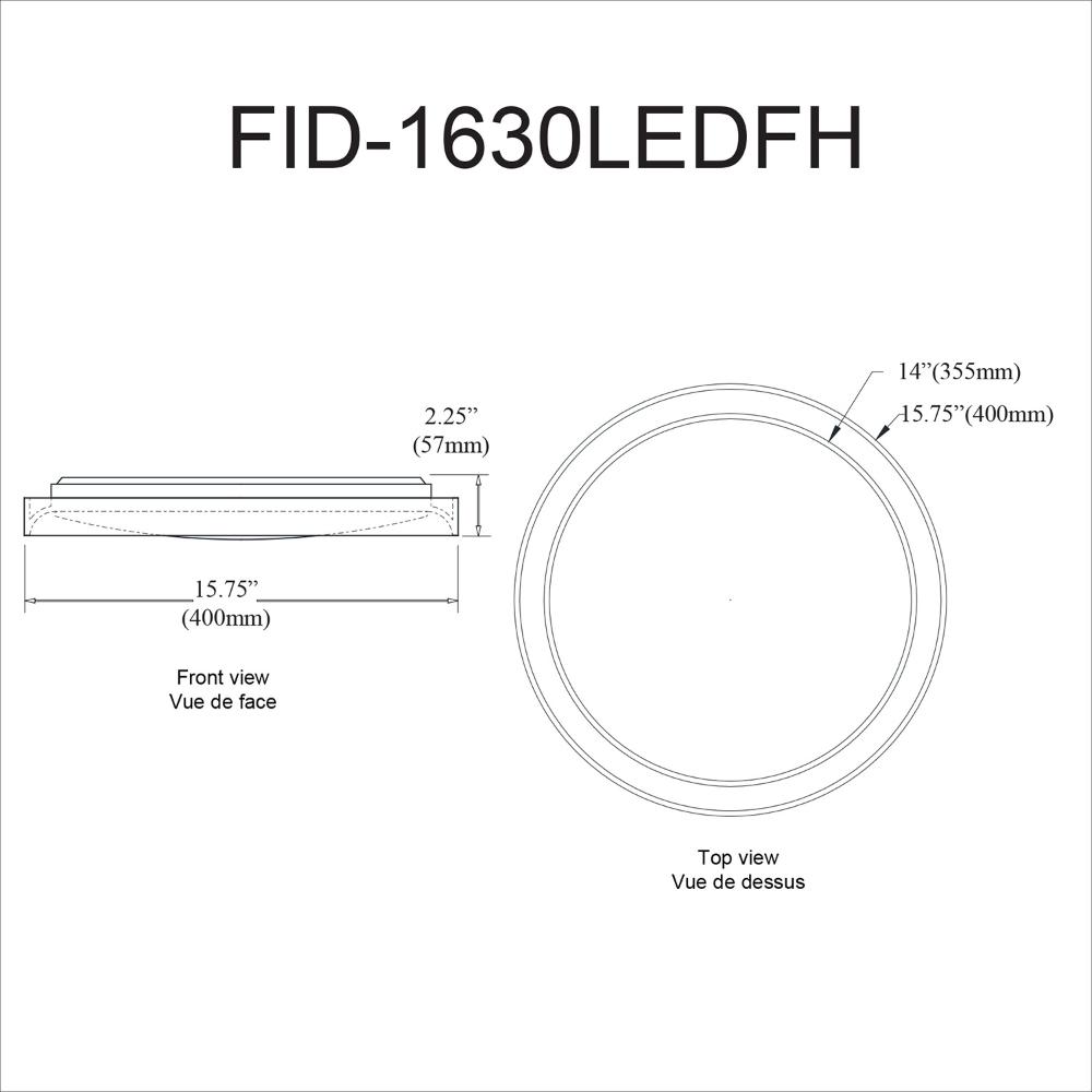 Dainolite FID-1630LEDFH-SC Frida Flush Mount - 30W - Satin Chrome