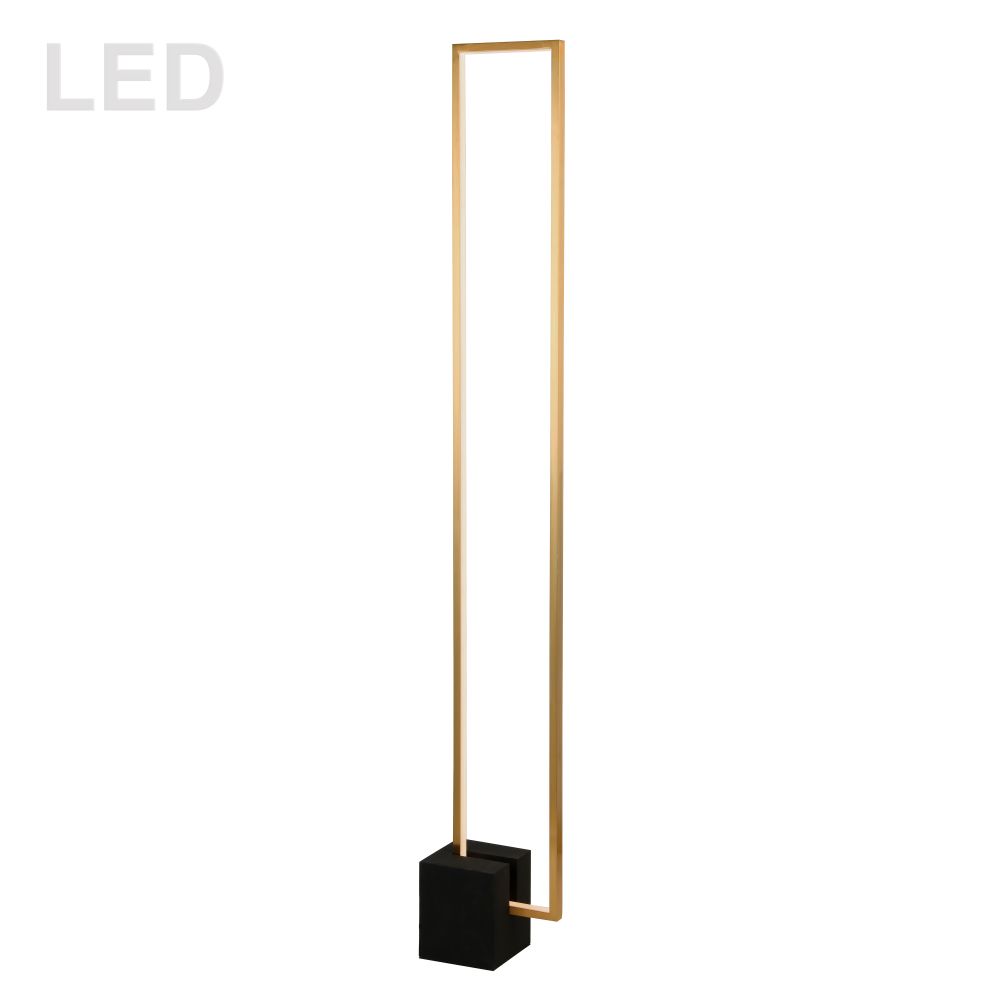 Dainolite FLN-LEDF55-AGB-MB Florence 34W LED Floor Lamp, Aged Brass with Matte Black Concrete Base