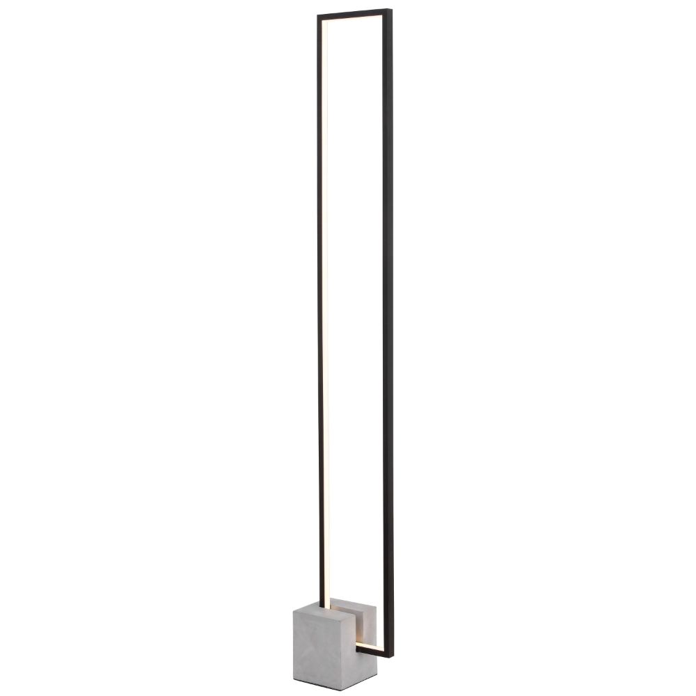 Dainolite FLN-LEDF55-MB Florence 34W LED Floor Lamp Black Finish with Concrete Base