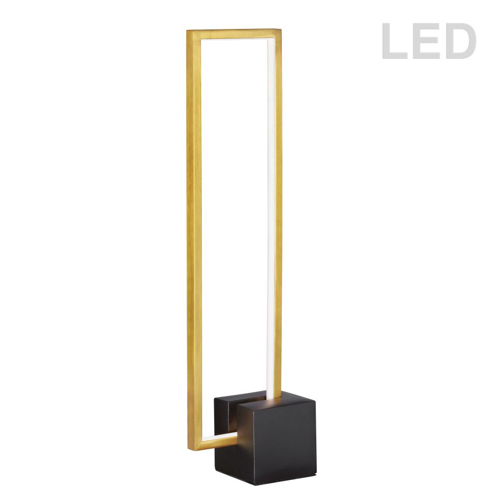 Dainolite FLN-LEDT25-AGB-MB Florence LED Table Lamp - 22W - Aged Brass Finish - Matte Black Concrete Base