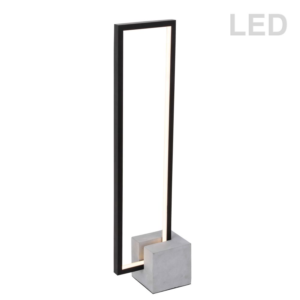 Dainolite FLN-LEDT25-MB Florence 21.6W LED Table Lamp Black Finish with Concrete Base