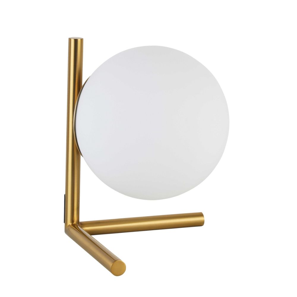 Dainolite FOL-101T-AGB Folgar 1 Light Table Lamp - Aged Brass Finish - Opal Glass