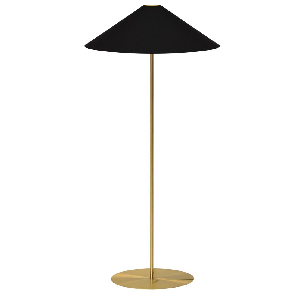 Dainolite MM241F-AGB-698 Maine 1 Light Floor Lamp - Aged Brass - Black/Gold Tapered Shade