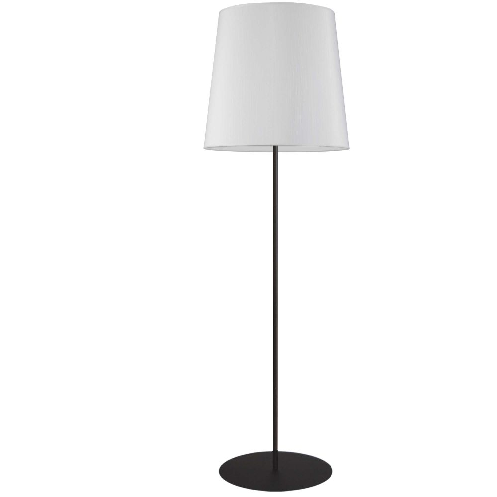 Dainolite MM681F-BK-790 Maine 1 Light Floor Lamp - Black - White Tapered Drum Shade