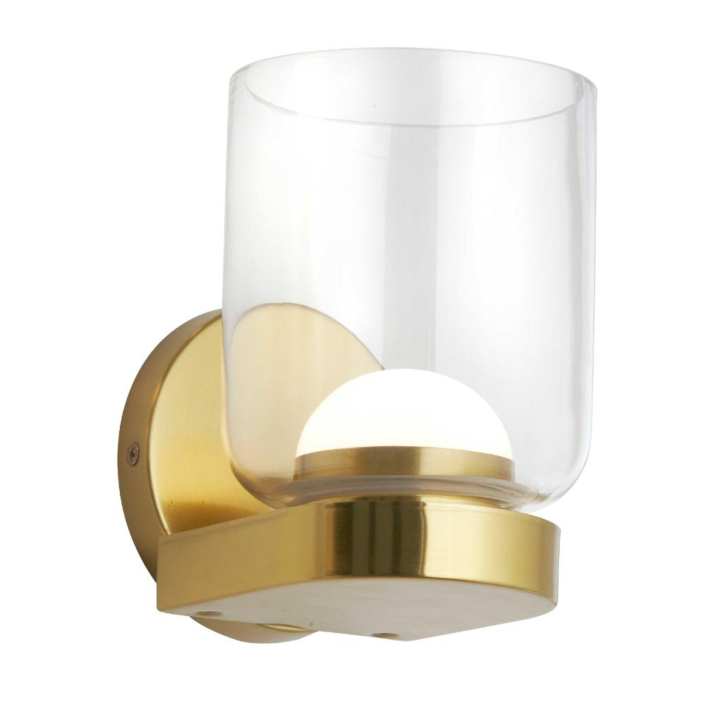Dainolite NAD-510LEDW-AGB Nadine LED Wall Sconce - 10W - Aged Brass - Clear Glass