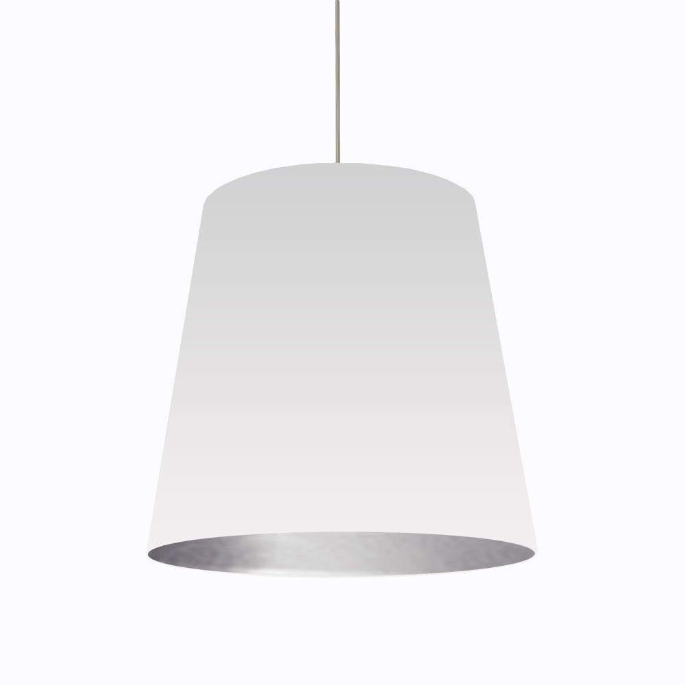 Dainolite OD-L-691 1 Light Oversized Drum Pendant with White on Silver Shade,Large