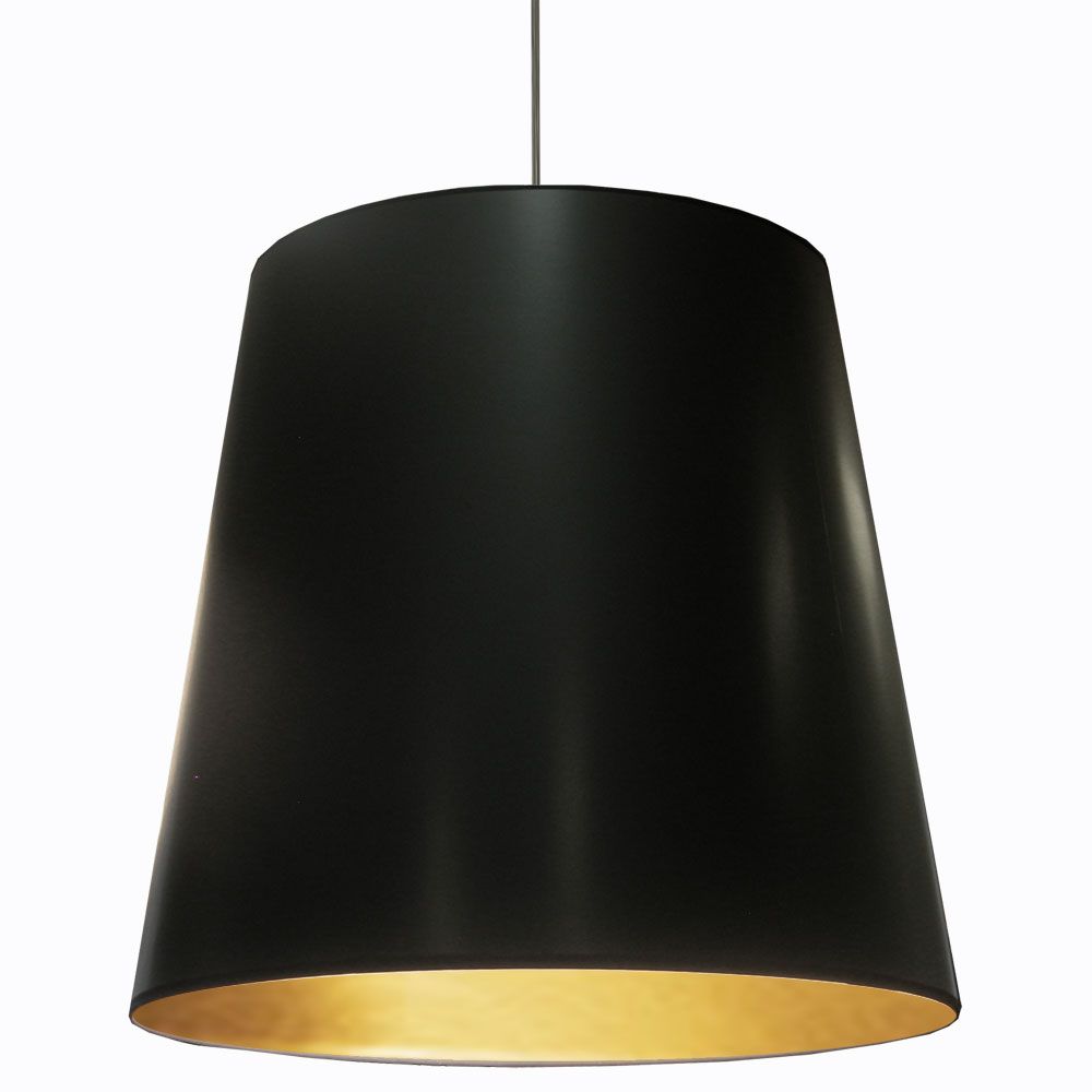 Dainolite OD-XL-698 Oversized Drum 1 Light Pendant - X-Large - Black/Gold Shade