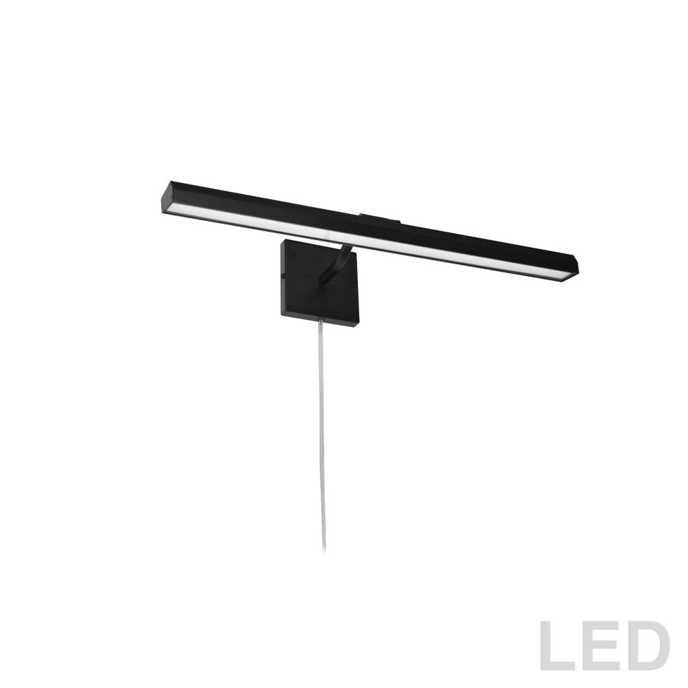 Dainolite PIC222-24LED-MB Leonardo 30W 24" Picture Light, Matte Black with Frosted Glass Diffuser