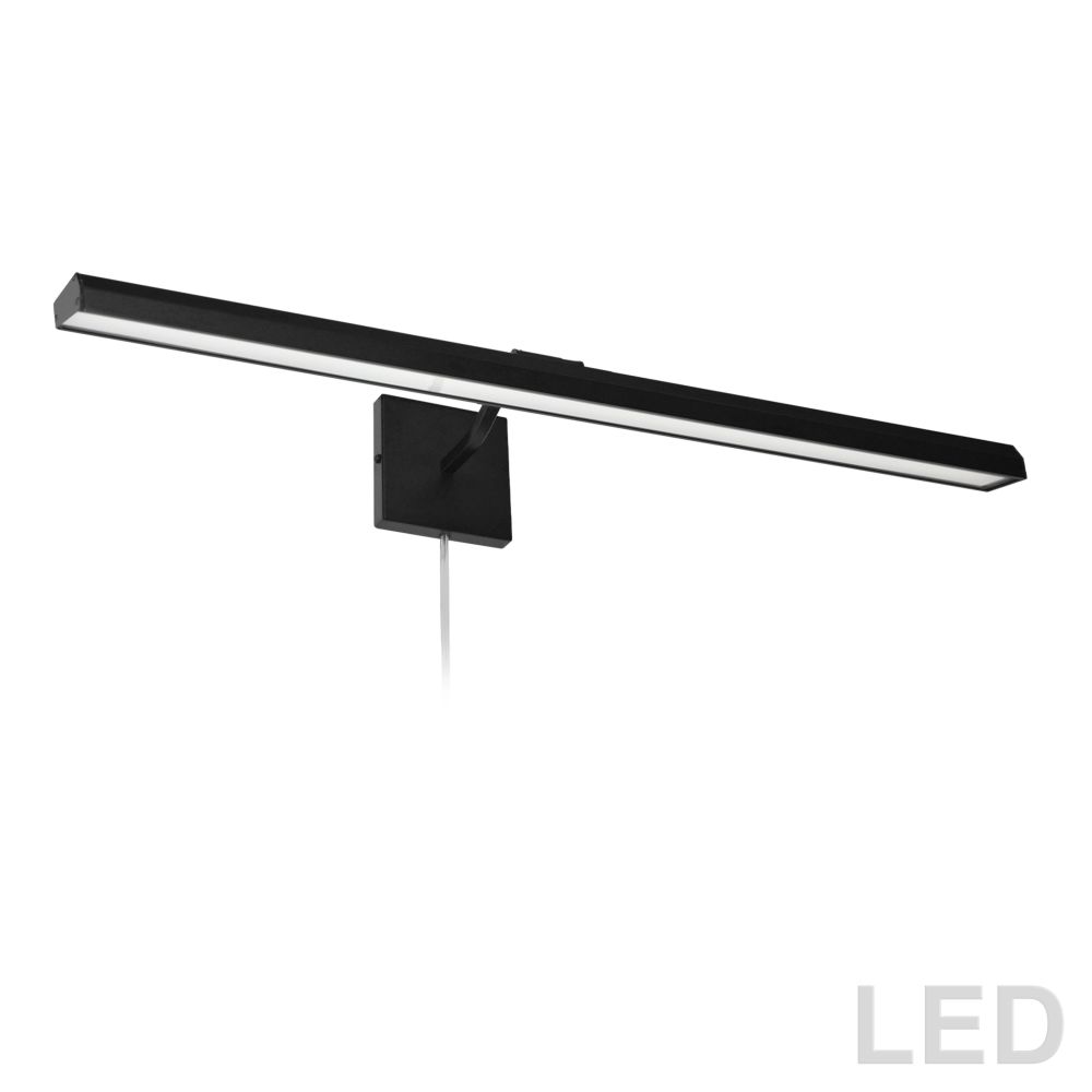 Dainolite PIC222-32LED-MB Leonardo 40W 32" Picture Light, Matte Black with Frosted Glass Diffuser