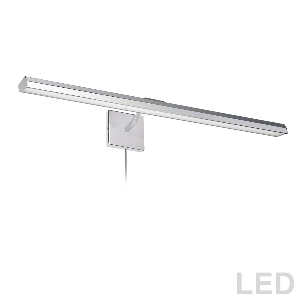 Dainolite PIC222-32LED-PC Leonardo 40W 32" Picture Light, Polished Chrome with Frosted Glass Diffuser