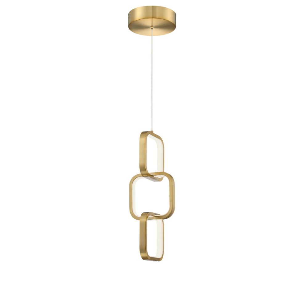 Dainolite PTY-1522LEDP-AGB Patsy LED Pendant - 20W - Aged Brass - White Silicone Diffuser