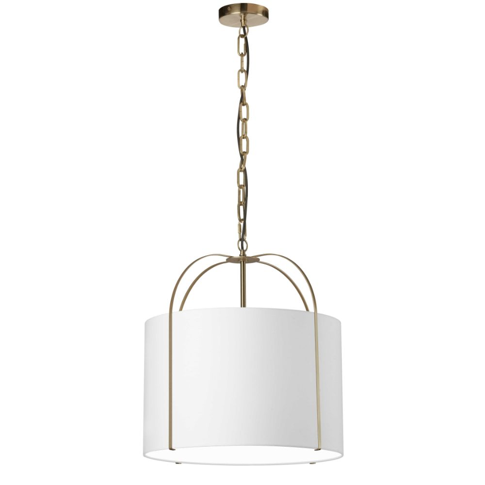 Dainolite QCY-181P-GLD-WH Quincy 1 Light Pendant - Gold - White Shade