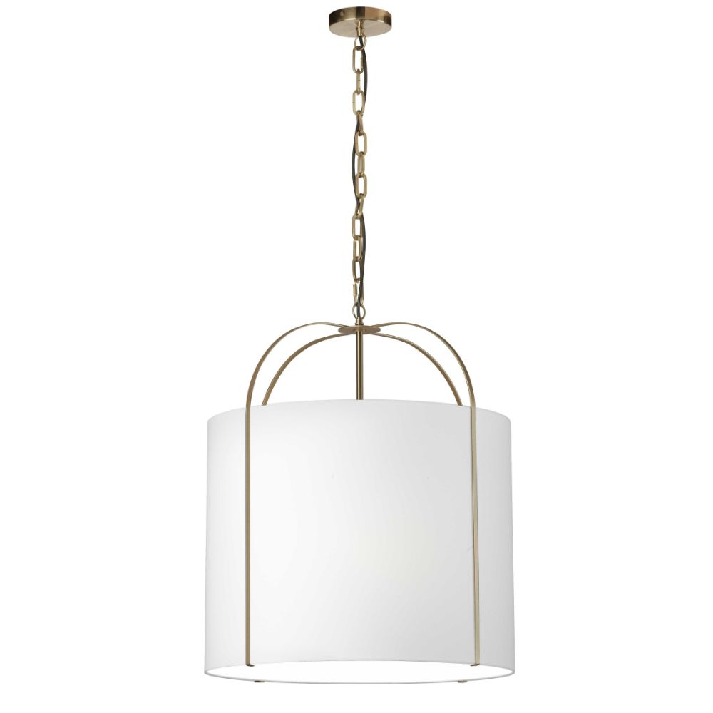 Dainolite QCY-221P-GLD-WH Quincy 3 Light Pendant - Gold - White Shade