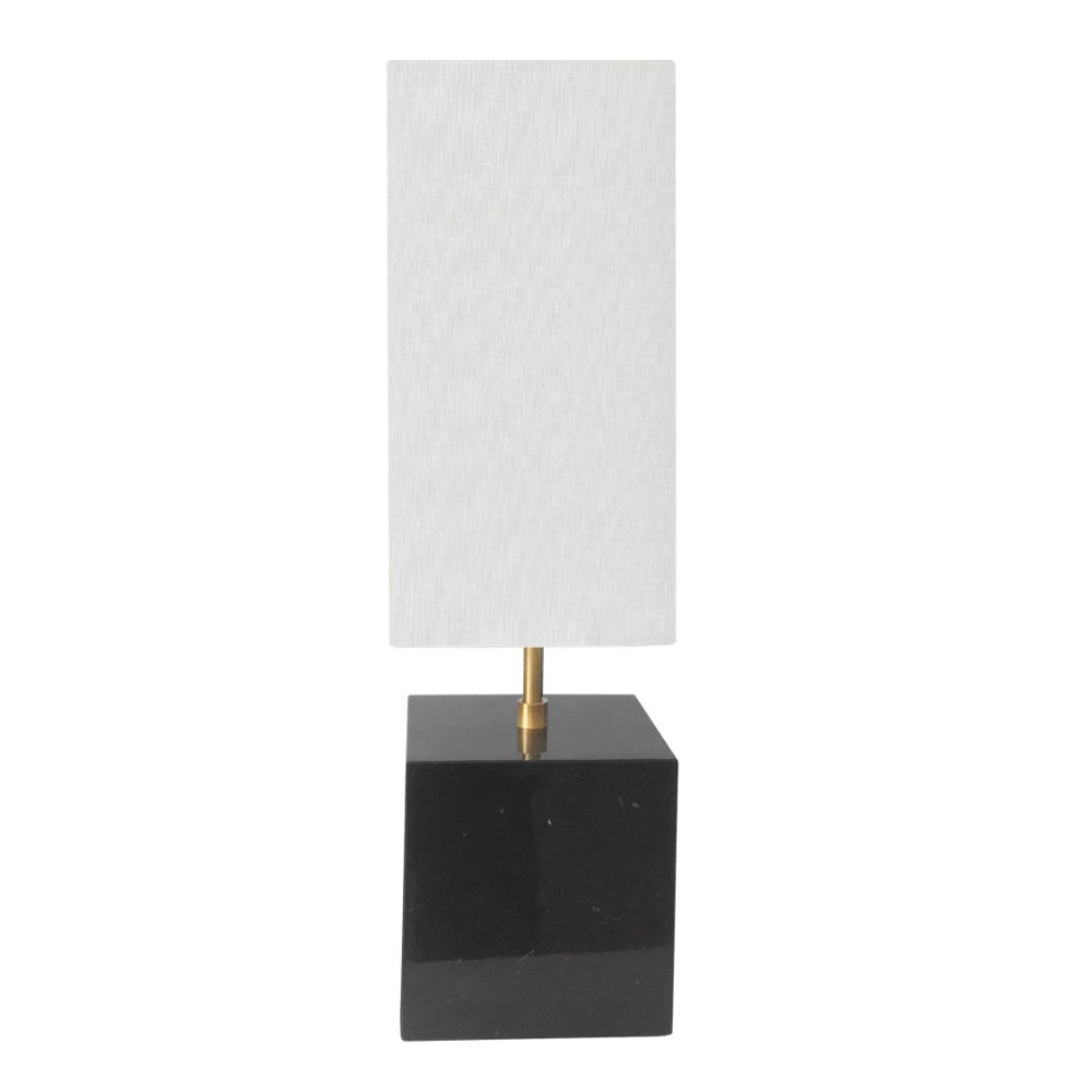 Dainolite TOD-221T-BK-AGB Todd 1 Light Table Lamp - Black/Aged Brass - White Shade