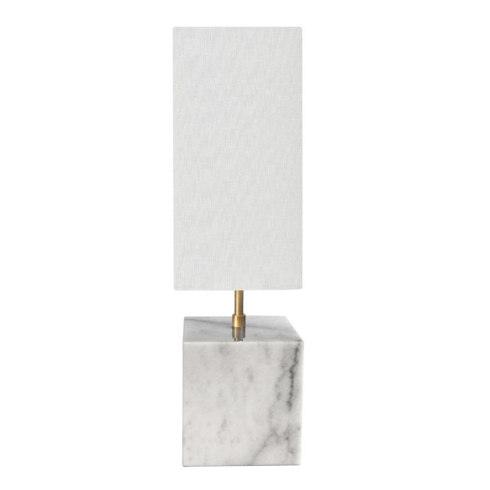 Dainolite TOD-221T-WH-AGB Todd 1 Light Table Lamp - White/Aged Brass - White Shade