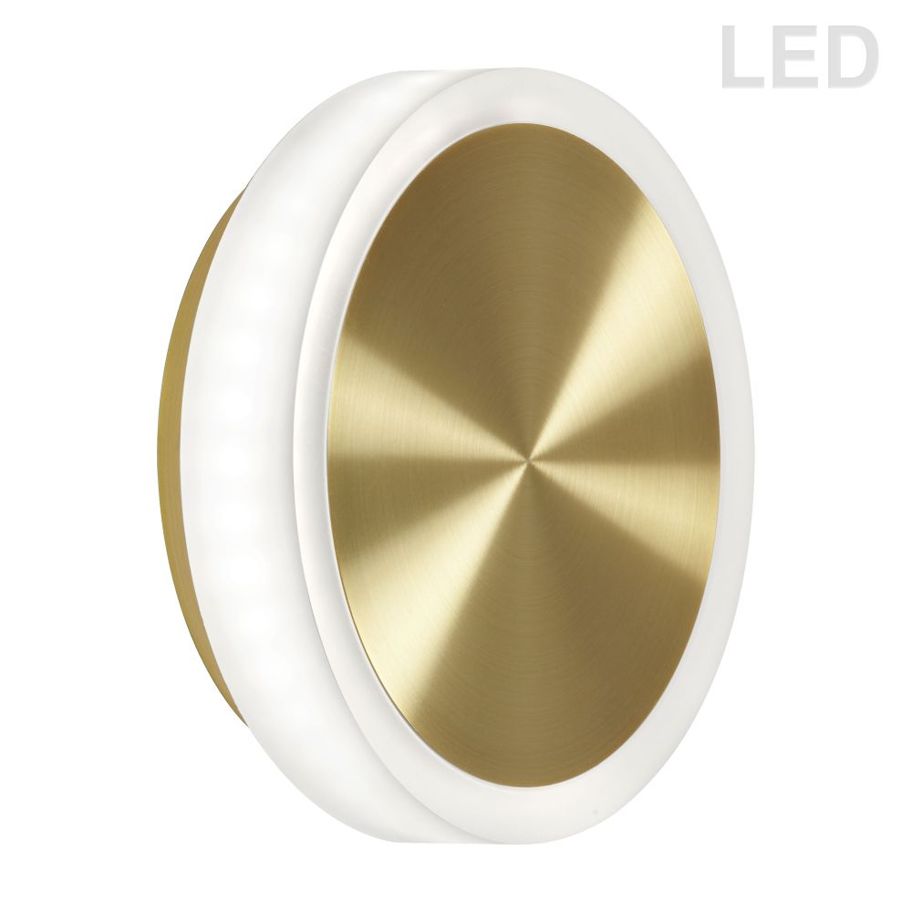 Dainolite TOP-612LEDW-AGB Topaz LED Wall Sconce - 12W - Aged Brass - Frosted Acrylic Diffuser
