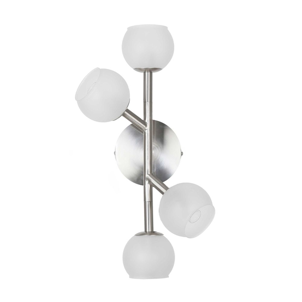 Dainolite TWD-174W-SC Tanglewood 4 Light Wall Sconce - Satin Chrome Finish - Frosted Glass