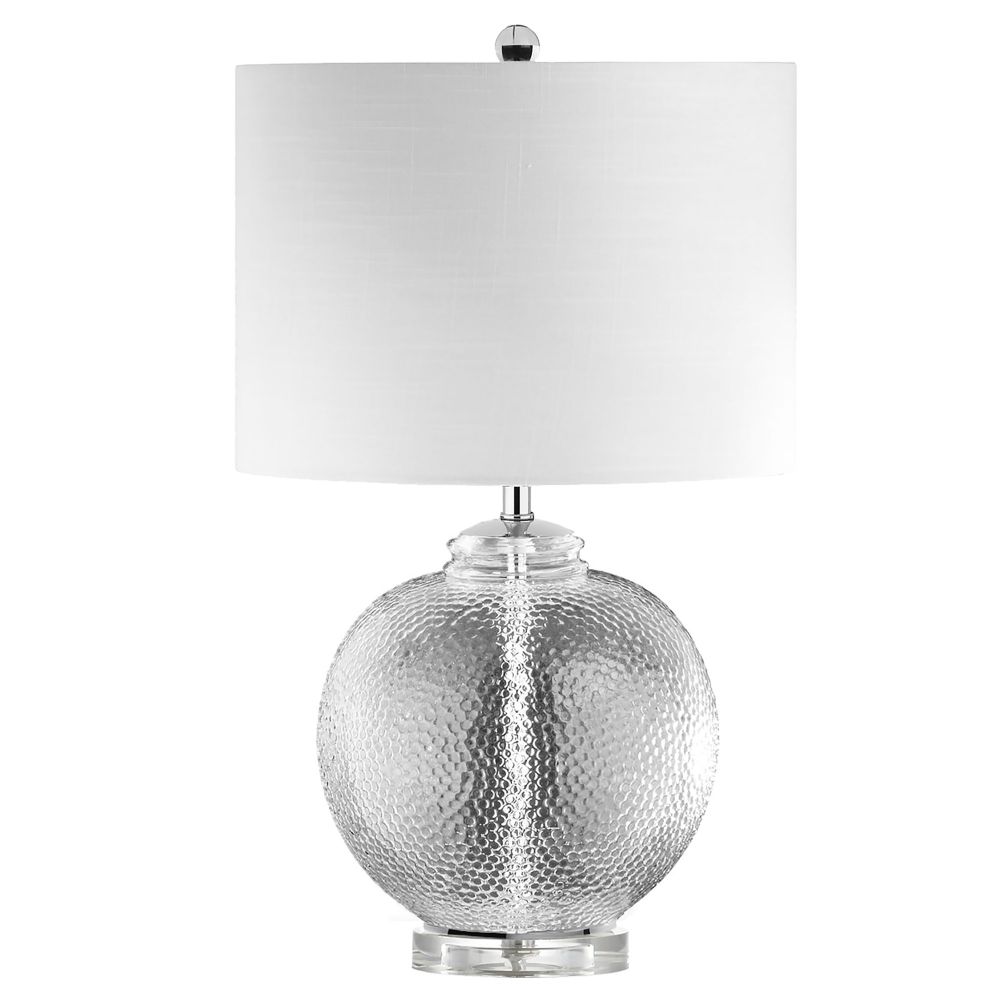 Dainolite TYR-235T-CLR Taylor 1 Light Incandescent Glass Table Lamp with White Shade