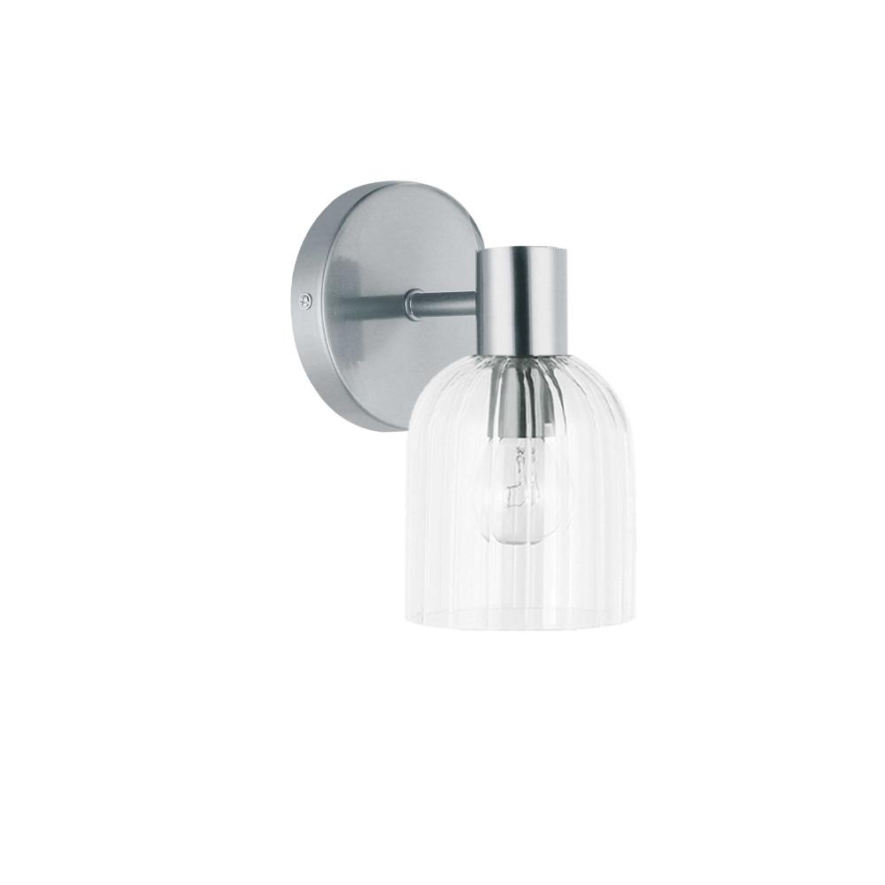 Dainolite VIE-81W-PC Vienna 1 Light Incandescent Wall Sconce - Polished Chrome - Clear Ribbed Glass