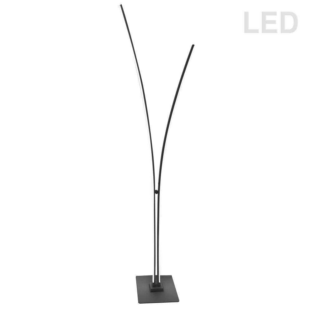 Dainolite VIN-6536LEDF-MB Vincent Floor Lamp - 34W - Matte Black - White Acrylic Diffuser