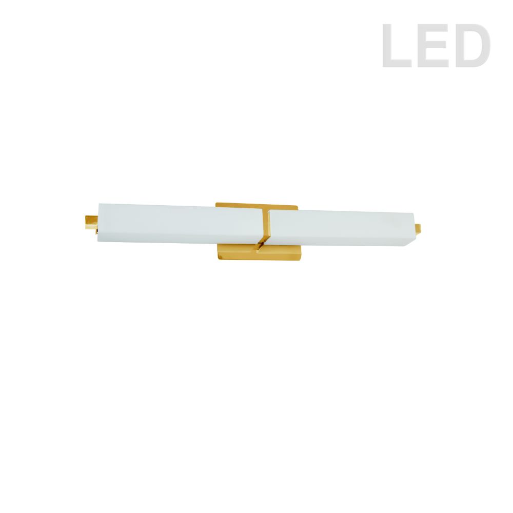 Dainolite VLD-172-24-AGB Vonte Vanity Light - 34W - Aged Brass - White Glass
