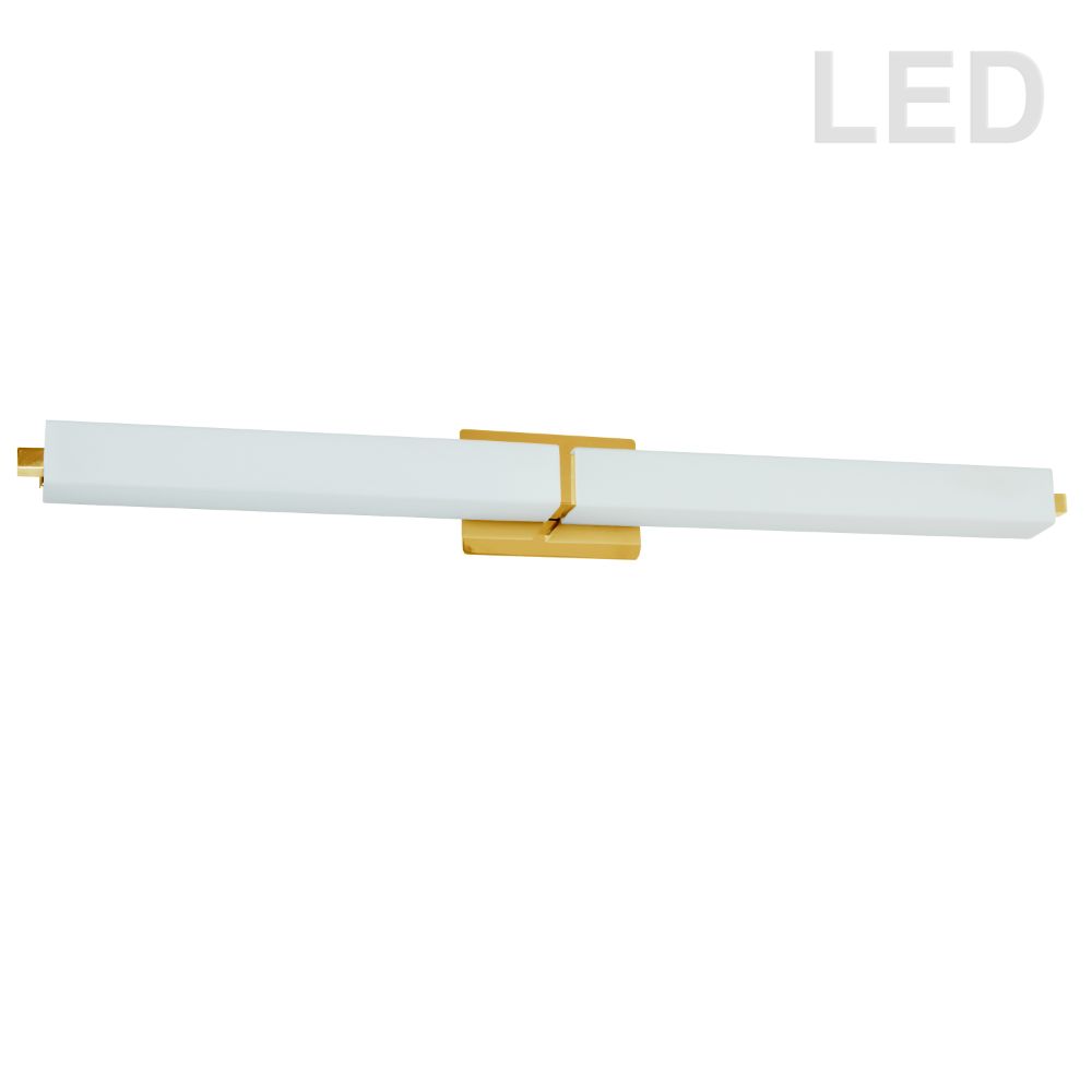 Dainolite VLD-172-36-AGB Vonte Vanity Light - 51W - Aged Brass - White Glass