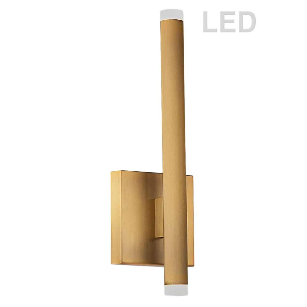 Dainolite WLS-1410LEDW-AGB 10W Wall Sconce, Aged Brass with White Acrylic Diffuser   