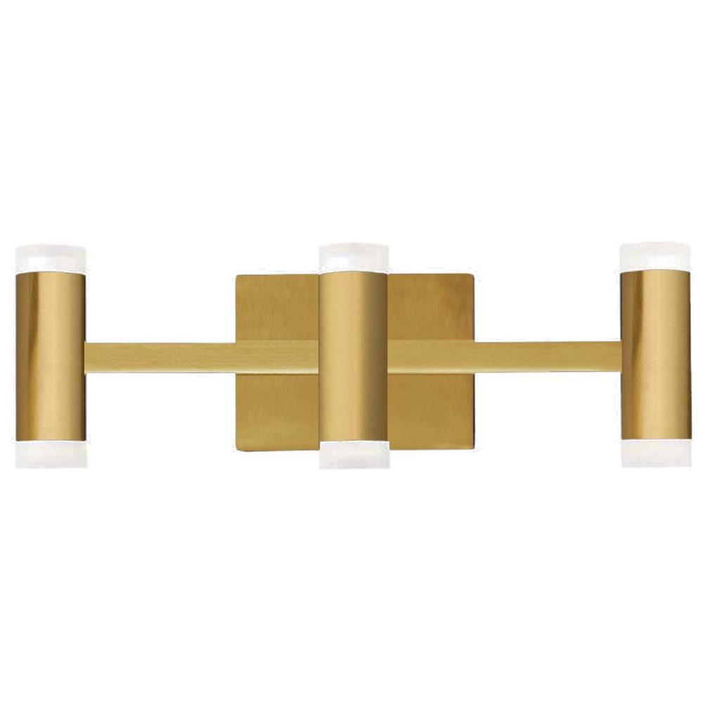 Dainolite WLS-1933LEDW-AGB Wilson Vanity Light - 33W LED - Aged Brass - Frosted Acrylic Diffuser