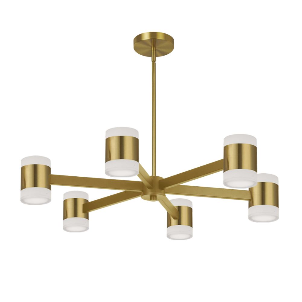 Dainolite WLS-2884LEDC-AGB Wilson Chandelier - 84W - Aged Brass - Frosted Acrylic Diffuser