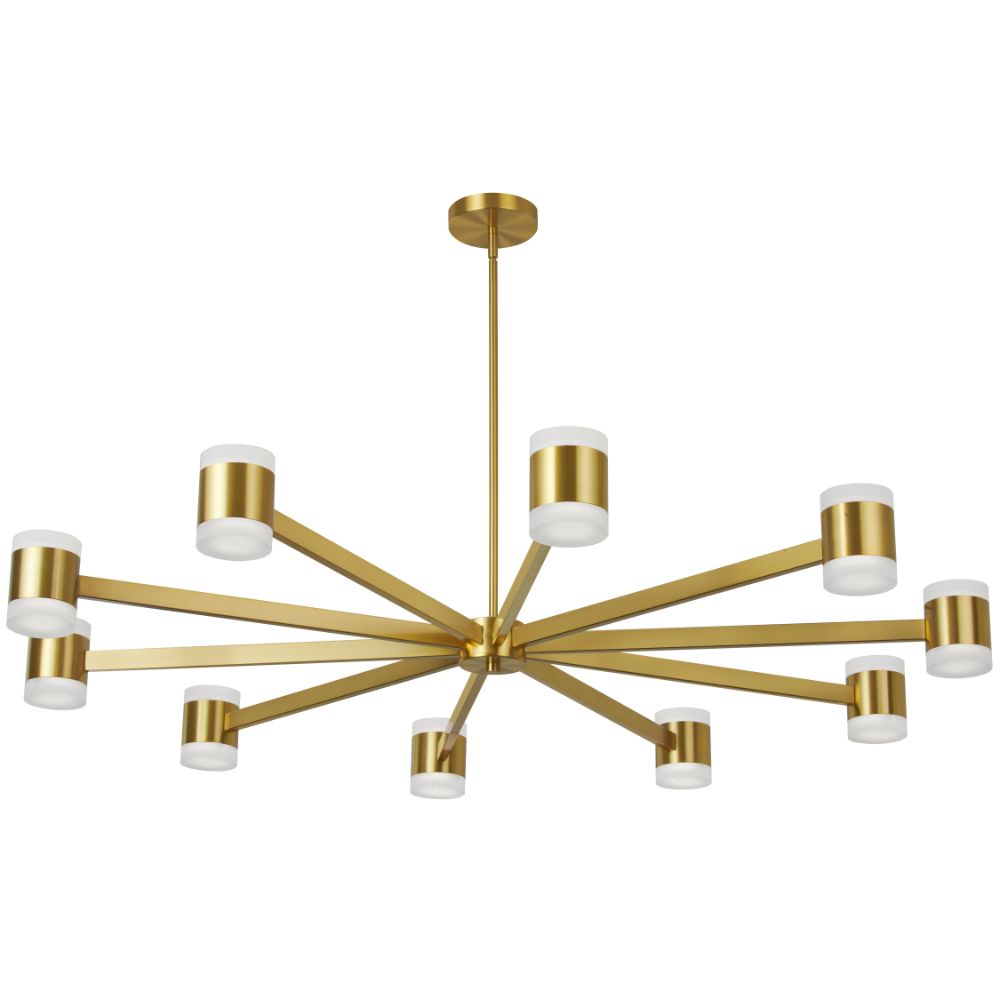Dainolite WLS-48140LEDC-AGB Wilson Chandelier - 140W - Aged Brass - Frosted Acrylic Diffuser
