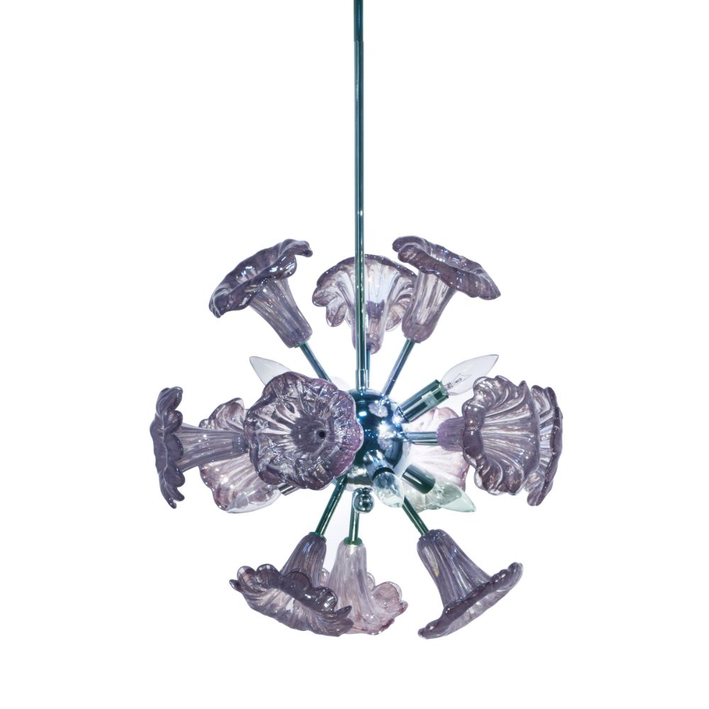 Dale Tiffany AH18012 Yuri Purple 6-Light Art Glass Hanging Fixture