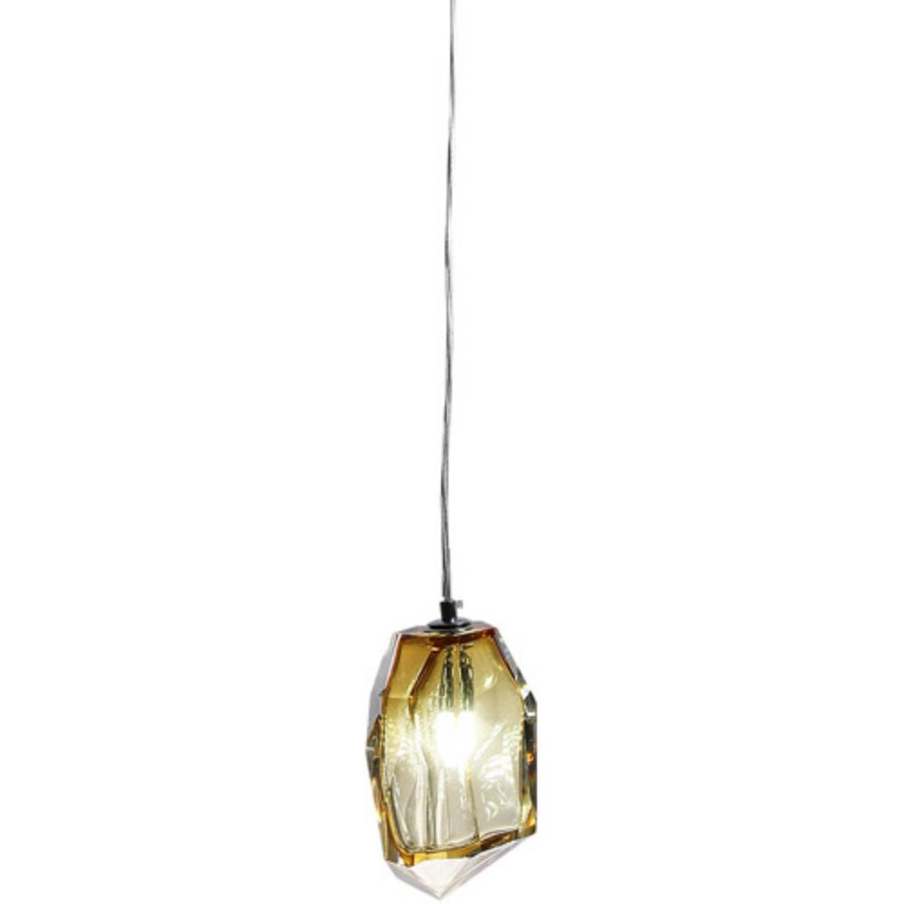 Dale Tiffany AH20213A Altair Amber Handcrafted Art Glass Mini Pendant in Polished Chrome