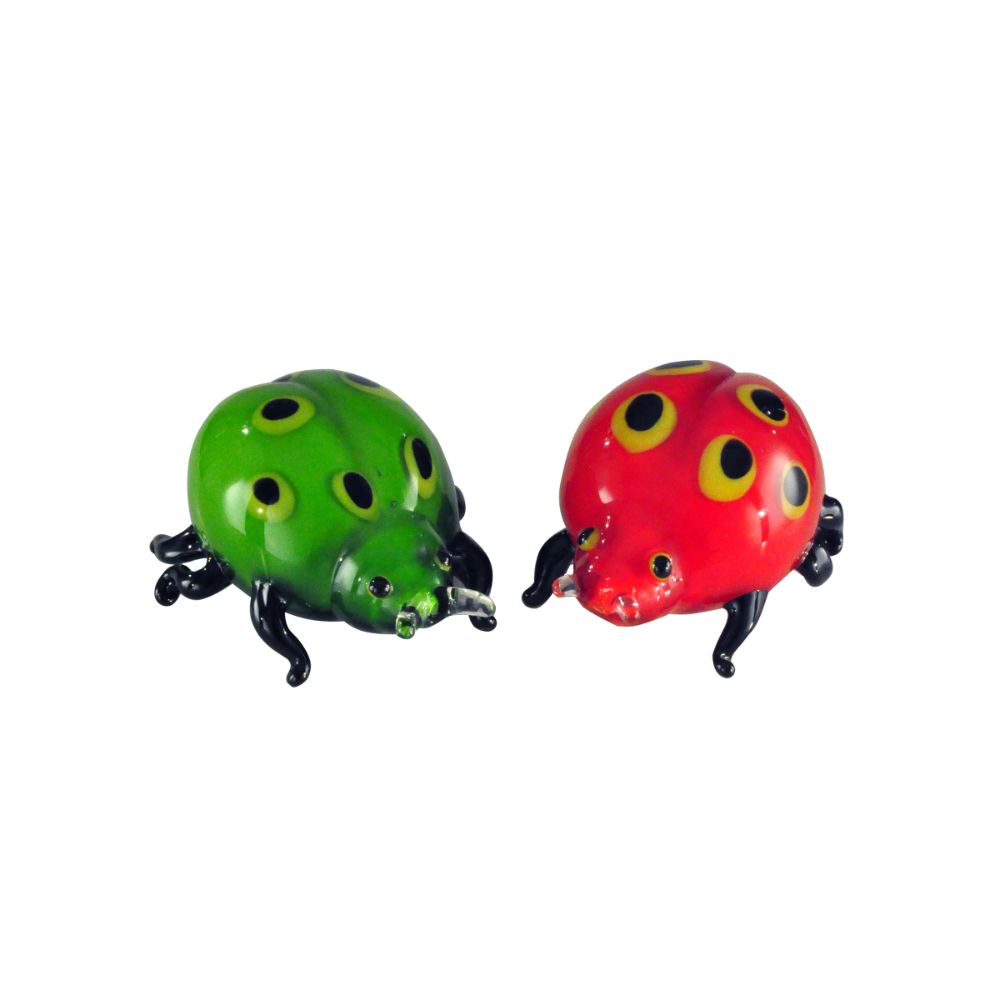 Dale Tiffany AS13073 2-Piece Lady Bug Art Glass Sculptures
