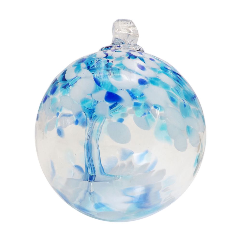Dale Tiffany AS22235-D4 Tree of Life - Aqua Hand Blown Art Glass Ornament-4"D
