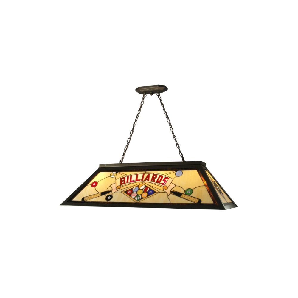 Dale Tiffany FTH10021 Billiards Pool Table Tiffany Island Hanging Fixture in Antique Bronze