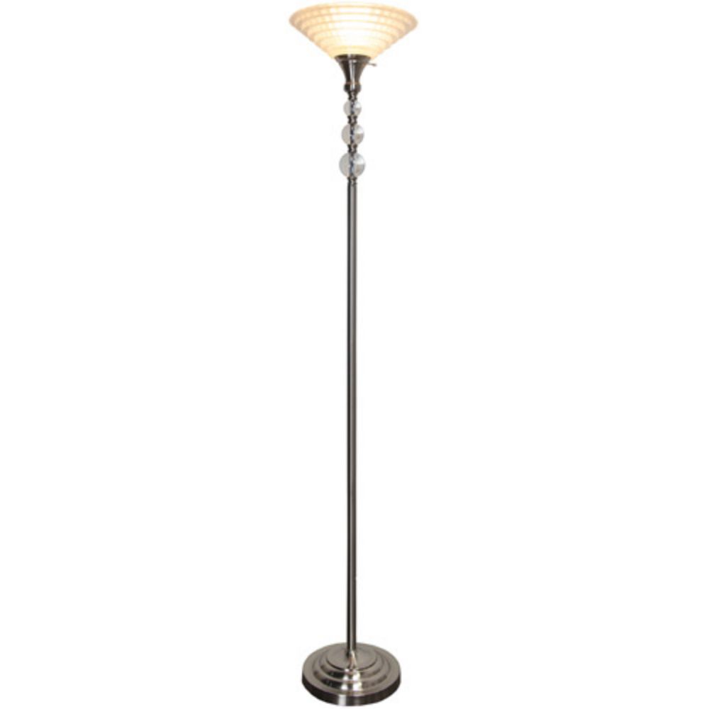 Dale Tiffany GR20309 Alaris Orb Art Glass Polished Nickel Torchiere Floor Lamp in Polished Nickel