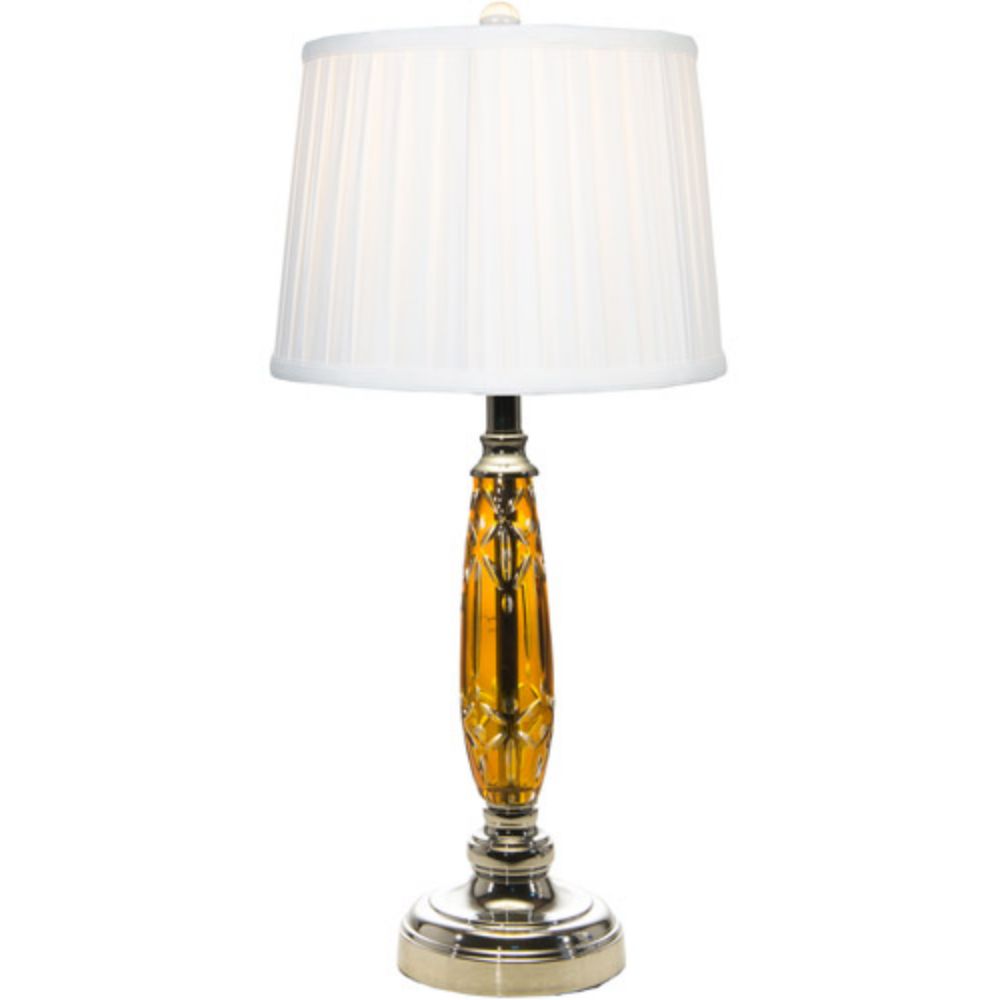 Dale Tiffany GT21189 Glossy Amber 24% Lead Crystal Table Lamp in Polished Chrome
