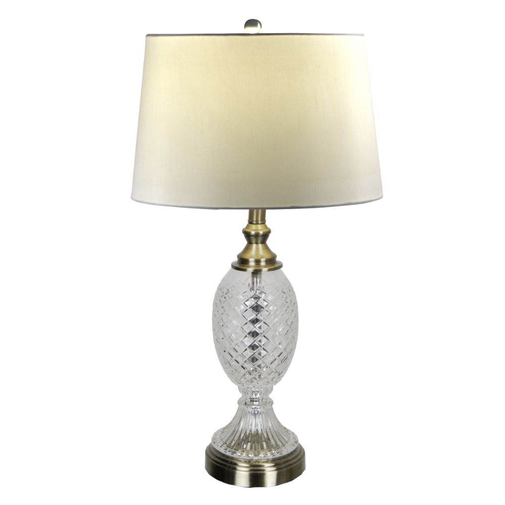 Dale Tiffany GT22184 Retozo 24% Lead Crystal Table Lamp in Antique Brass