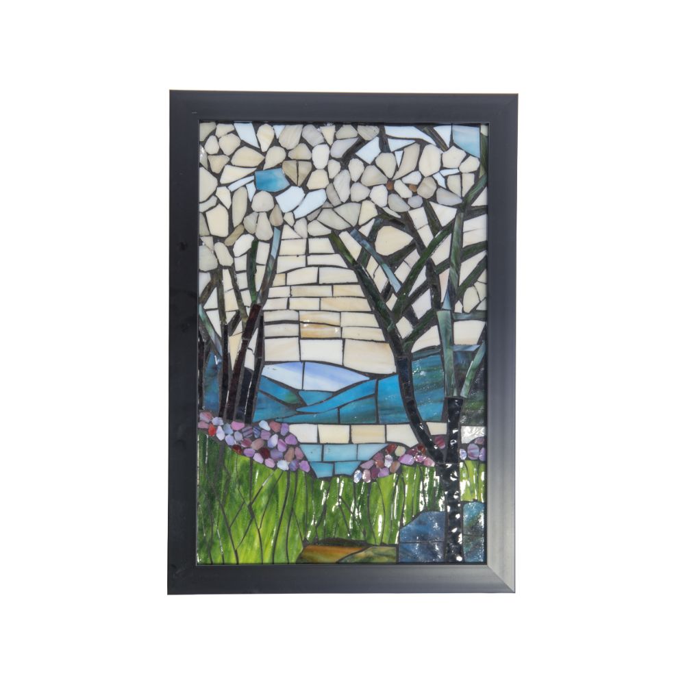 Dale Tiffany M0003M Magnolia Iris Mosaic Art Glass Wall Panel
