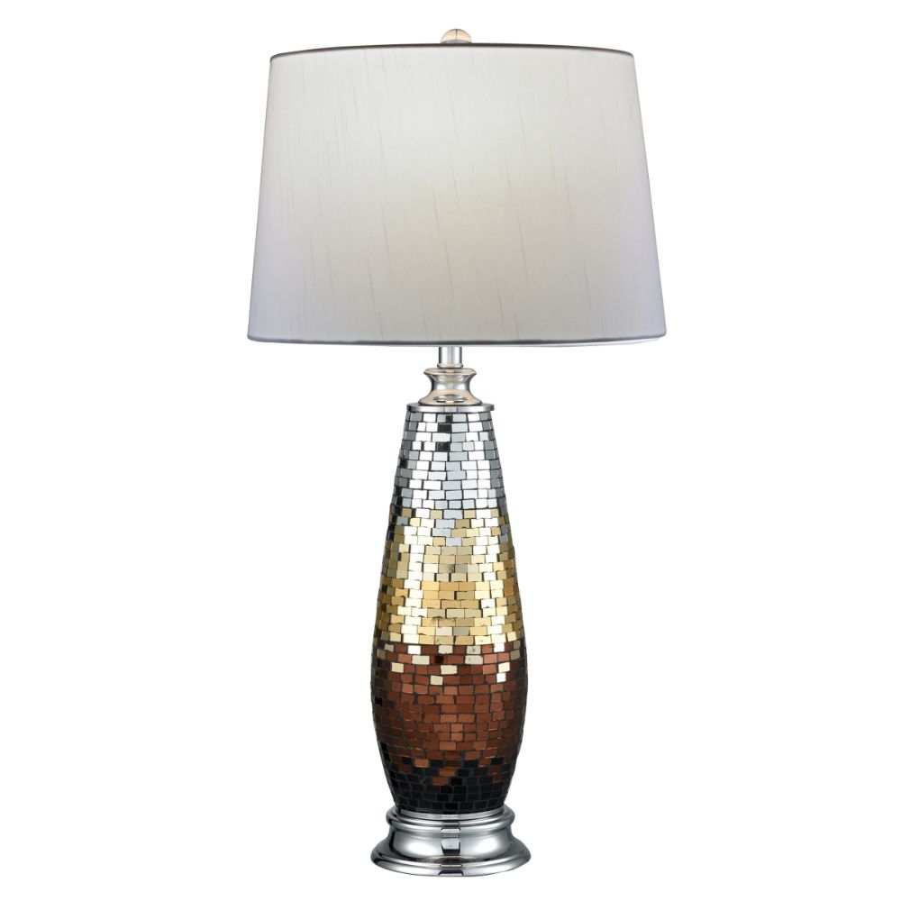 Dale Tiffany SAT17040 Coppula Mosaic Art Glass Table Lamp in Polished Chrome